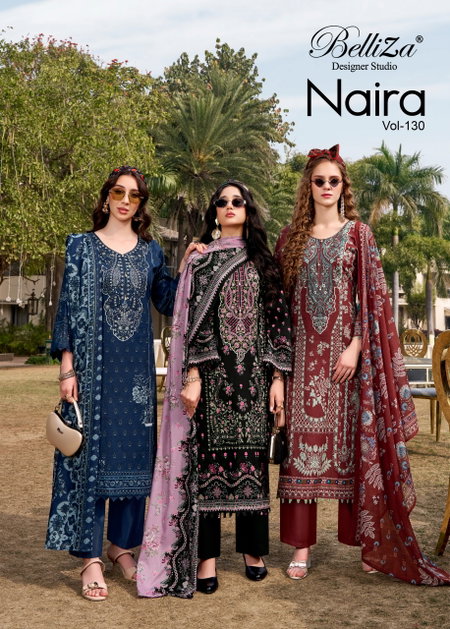 Naira Vol 130 By Belliza Pure Cotton Best Dress Material Wholesale Shop In Surat